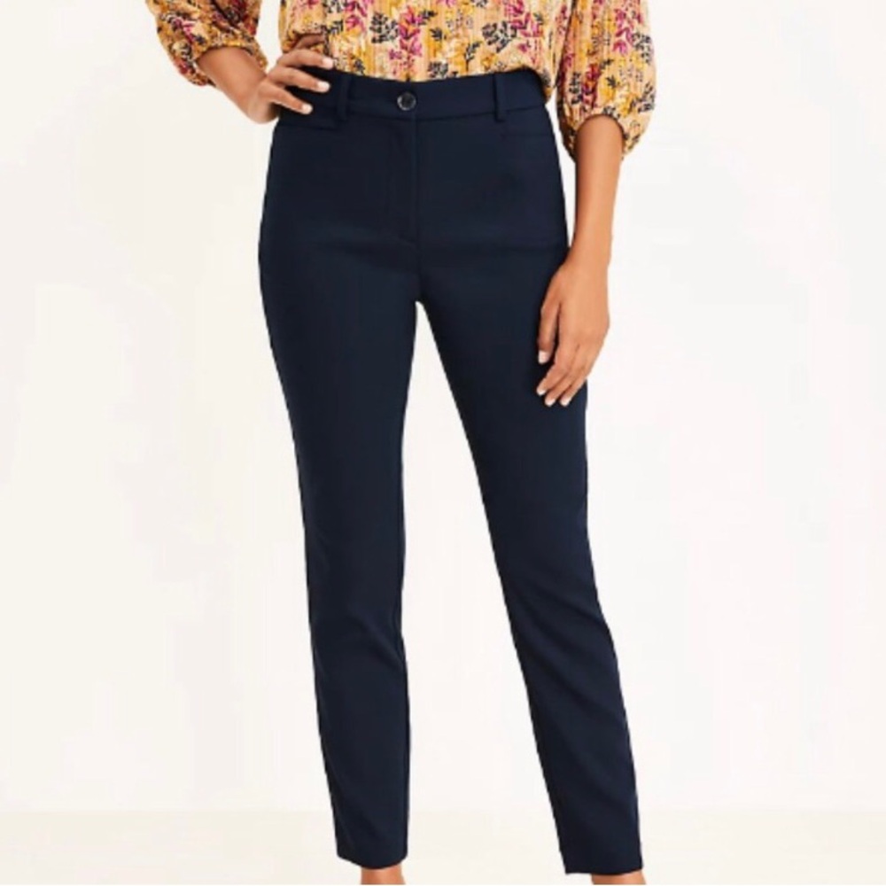 Women’s Loft Navy Sutton Skinny Trouser
